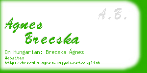 agnes brecska business card